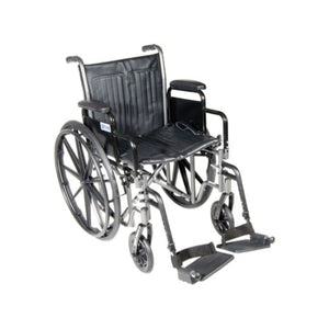 Drive Medical K1/K2 Economy Wheelchair with Removable Desk Arms and Adjustable Dual Axle, 20 Inches