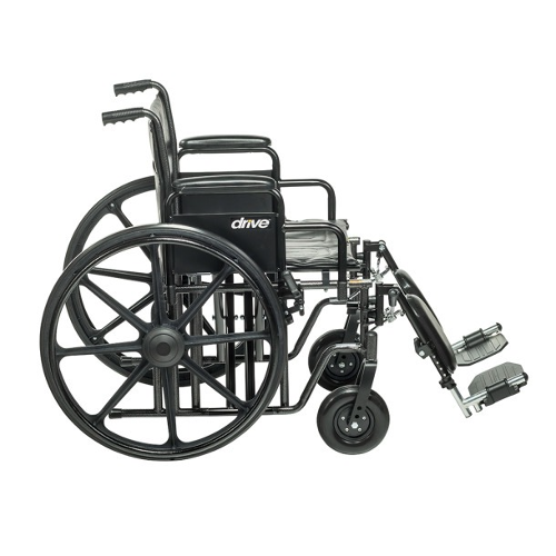 Drive Medical Economy Wheelchair with Removable Full Arms and Swing-Away Footrests, 20 Inches Seat Width