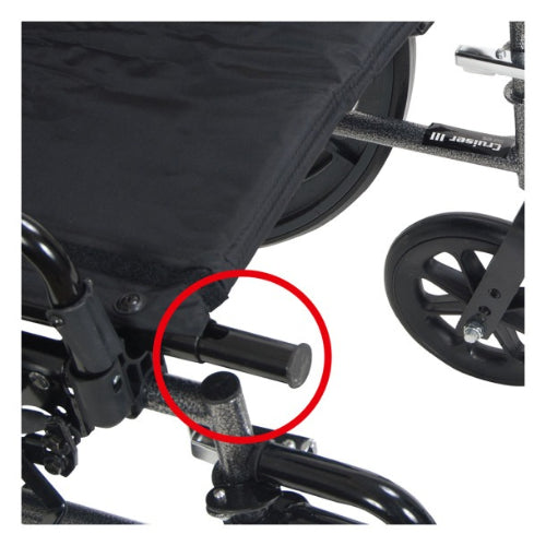 Drive Medical Viper GT Reclining Wheelchair with Detachable Desk Arms, 16 Inches