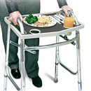 North American Walker Tray With Grip Mat, Gray