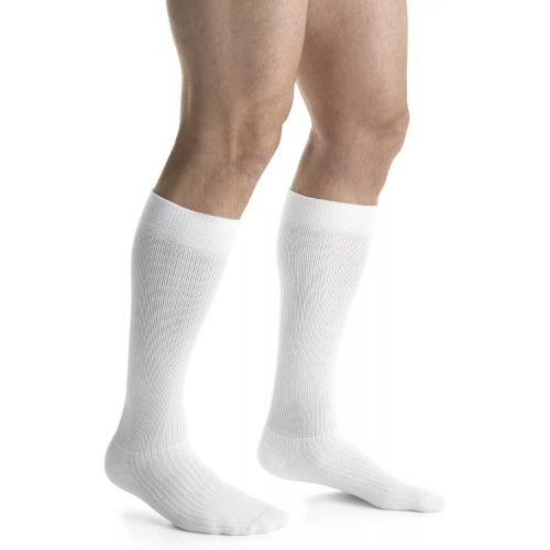Jobst Activewear 30-40 mmHg Knee-High Socks, white, X-Large, providing therapeutic support and durability for circulation, Moovkart.
