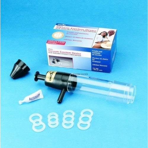 Encore Medical Manual Vacuum Erection Device includes a full ED kit with pump, rings, and lubricant. Moovkart