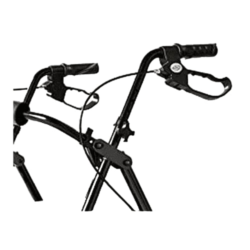 Health Line Aluminum Rollator with Loop Brake, Black, 4-Wheels