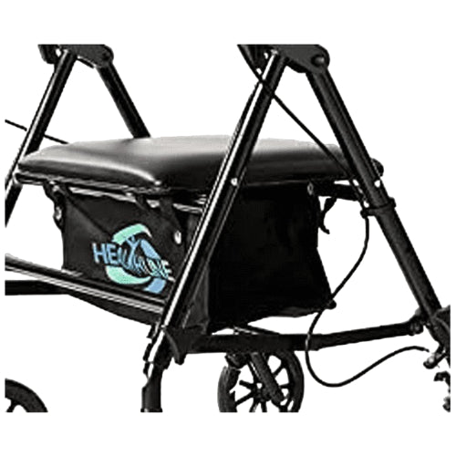 Health Line Aluminum Rollator with Loop Brake, Black, 4-Wheels