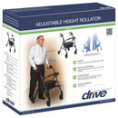 Drive Medical Aluminum Rollator with Adjustable Seat Height, Red, 6 Inch Wheels and Padded Seat