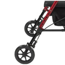 Drive Medical Aluminum Rollator with Adjustable Seat Height, Red, 6 Inch Wheels and Padded Seat