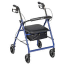 Drive Medical Rollator Walker Aluminum with Adjustable Seat Height, Blue