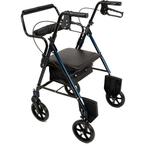 Combination Blue Rollator & Transport Wheelchair