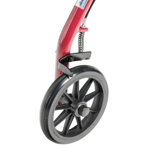 Drive Medical 4-Wheel Rollator with Pouch and Padded Seat, Red