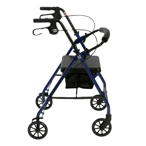 Drive Medical Rollator 4-Wheel with Pouch & Padded Seat Blue