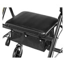 Drive Medical 4 Wheel Rollator Walker with Padded Seat and Storage Pouch for Seniors, Black
