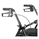 Drive Medical 4 Wheel Rollator Walker with Padded Seat and Storage Pouch for Seniors, Black