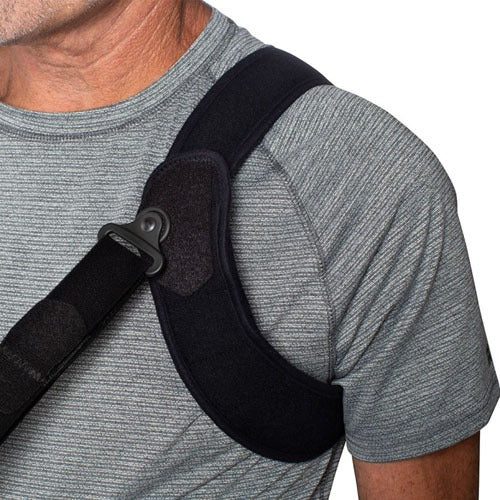 Adjustable DonJoy UltraSling PRO with breathable mesh material for post-surgical recovery. Moovkart