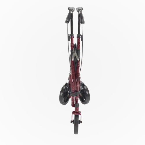 Drive Medical 3 Wheel Rollator with Pouch and Basket Tray, Flame Red