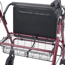 Drive Medical Oversize Bariatric Steel Rollator with Loop Brakes, Red