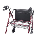 Drive Medical Oversize Bariatric Steel Rollator with Loop Brakes, Red