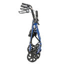Medline 4 Wheel Steel Rollator with 8 inch Casters with Basket Loop, Blue