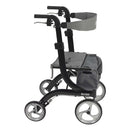 Drive Medical Nitro Euro Rollator, Black, 10-Inch Front Casters, Foldable Aluminum Frame
