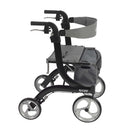 Drive Medical Nitro Euro Rollator, Black, 10-Inch Front Casters, Foldable Aluminum Frame
