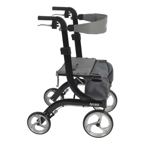 Drive Medical Nitro Euro Style Aluminum Rollator with 10 Inches Casters, Black