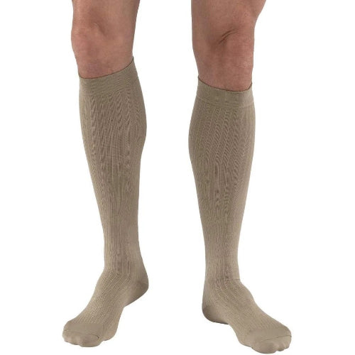 Jobst Men's Dress Knee-High Socks, X- large in khaki, 8-15 mmHg compression for tired legs and feet more comfortable and durable, Moovkart.