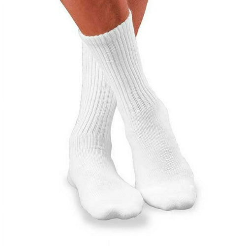 Jobst Sensifoot Over-the-Calf Sock, White, X-Small, Cushioned and Moisture-Wicking Support