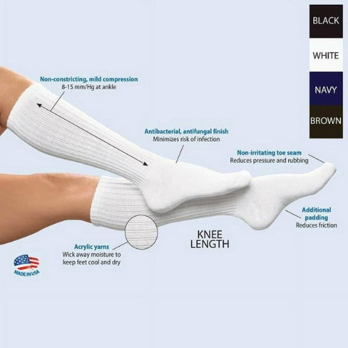 Jobst Sensifoot White OTC Socks - Seamless & Cushioned