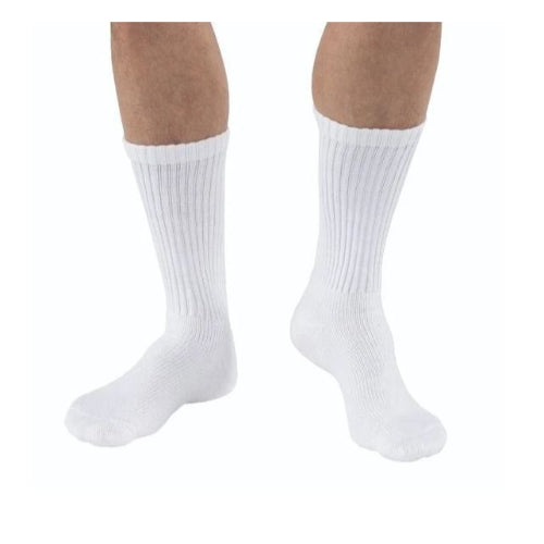 Jobst Sensifoot Over-the-Calf Sock, White, X-Small, Cushioned and Moisture-Wicking Support