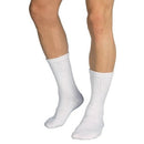 Jobst Sensifoot 8-15 mmHg Diabetic Crew Socks in White with Cushioned Sole and Support, Extra Large