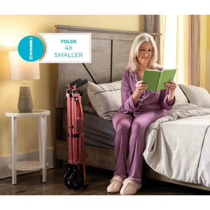 Stander Wonder Walker Regal Rose Folding Walker, Compact Design, 400 Lbs Weight Capacity, 8 Lbs, Rose Hover