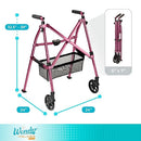 Stander Wonder Walker, Regal Rose – 6-inch swivel wheels and rear ski glides for smooth navigation. Moovkart