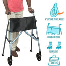 Wonder Compact Folding Mobility Walker with Wheels, Desert Sand, 400 lbs Weight Capacity