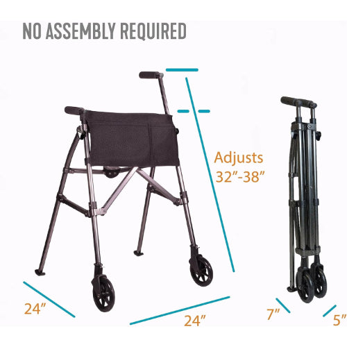 Stander EZ Fold-N-Go Walker, Matte Black