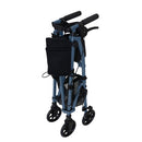 Cobalt Blue Stander Foldable Rollator with 6-inch wheels for smooth indoor and outdoor mobility. Moovkart