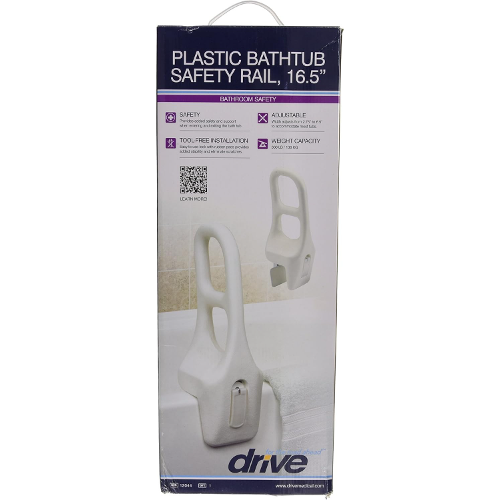 Drive Medical Tub Rail Plastic 16.5 Inches, White