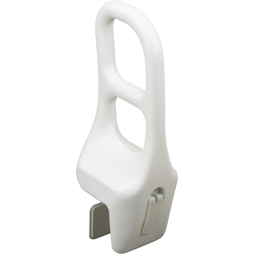 Drive Medical 16.5-Inch Plastic Tub Rail, White, for Bathroom Safety with Ergonomic Grip. Moovkart