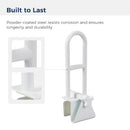 Drive Medical Tub Rail, 16 Inch Fixed Height, White, Clamp-On Design with Adjustable Clamp