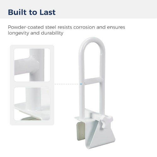 Drive Medical Tub Rail Clamp On Retail Pack, White