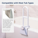 Drive Clamp-On Tub Rail – Bathroom safety support rail with ergonomic handle and tool-free install, Moovkart