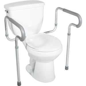 Carex Toilet Guard Rail for Bathroom Safety with Adjustable Arms and Non-Retail Box, 1 Set