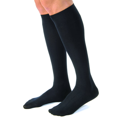 Jobst Men Medical Legwear 20-30mmHg, Black, reinforced heel for all-day compression support, Moovkart