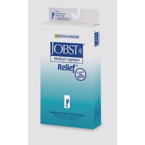 Jobst Relief 20-30 Thigh Closed Toe Beige Medium Silicone Band