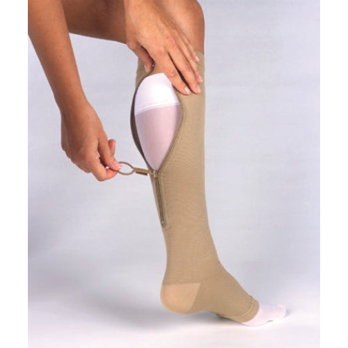 Jobst UlcerCare XXX-Large Compression Stocking with right side zipper, 40 mmHg support for ulcer management, Moovkart.