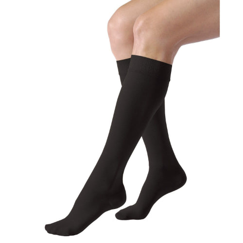 Black Jobst Relief 20-30 mmHg knee-high compression socks with closed toe, small size