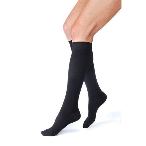 Black Jobst Relief 30-40 mmHg knee-high compression socks with closed toe, small size