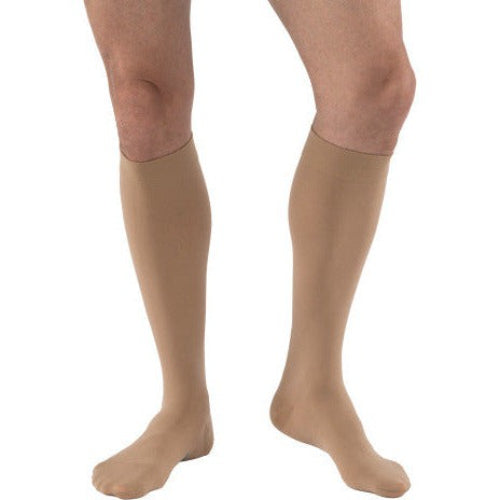Jobst Relief 15-20 mmHg Knee-High Closed Toe Compression Stockings, Beige, Full Calf Large
