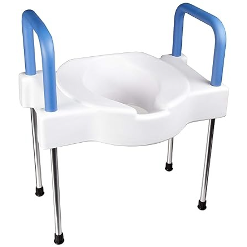 Ableware Extra Wide Tall-Ette Elevated Toilet Seat With Legs, Steel