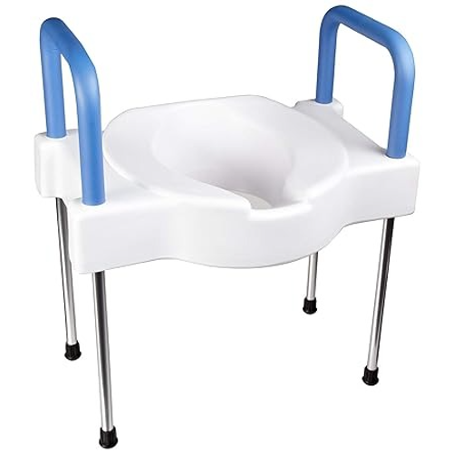 Ableware Tall Ette Elevated Toilet Seat with Legs, Steel