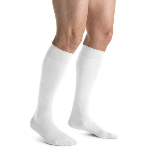 Jobst For Men 15-20mmHg Knee-High White, Medium Pair