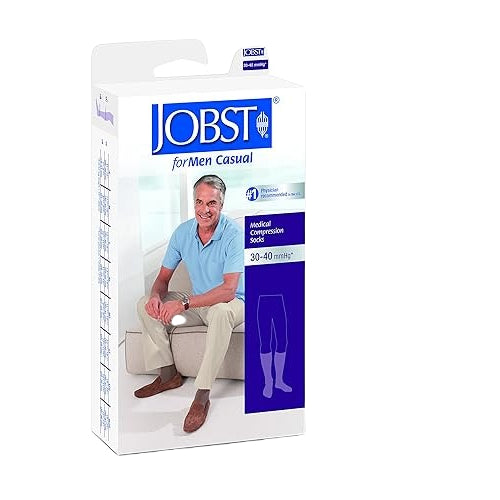Jobst For Men 30-40mmHg Knee-Hi Black, Large ,Tall